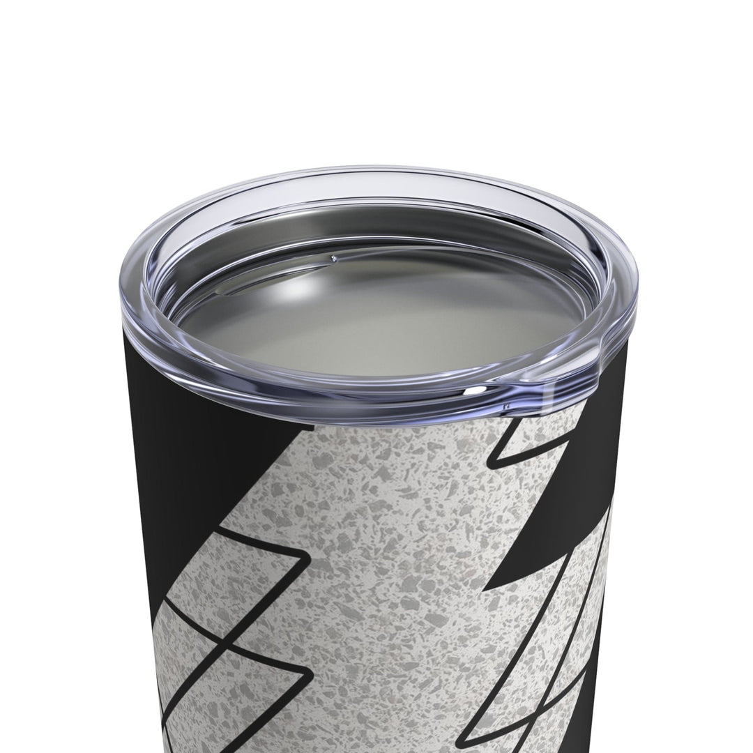 Insulated Tumbler 10oz Black And White Ash Grey Triangular Colorblock