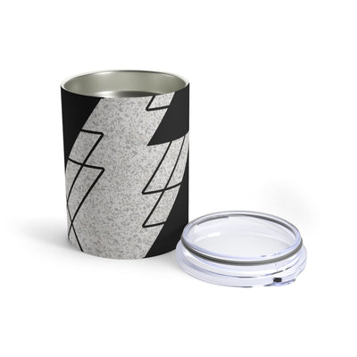 Insulated Tumbler 10oz Black And White Ash Grey Triangular Colorblock - Mug