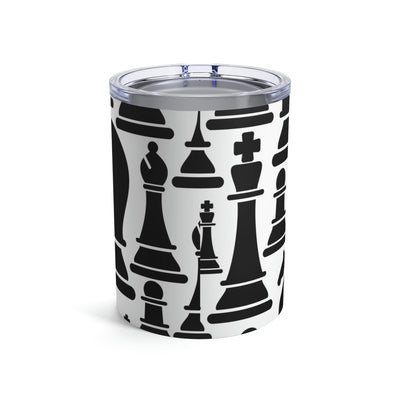 Insulated Tumbler 10oz Black And White Chess Print - Decorative | Tumblers