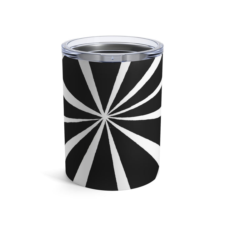 Insulated Tumbler 10oz Black And White Geometric Pattern - Decorative