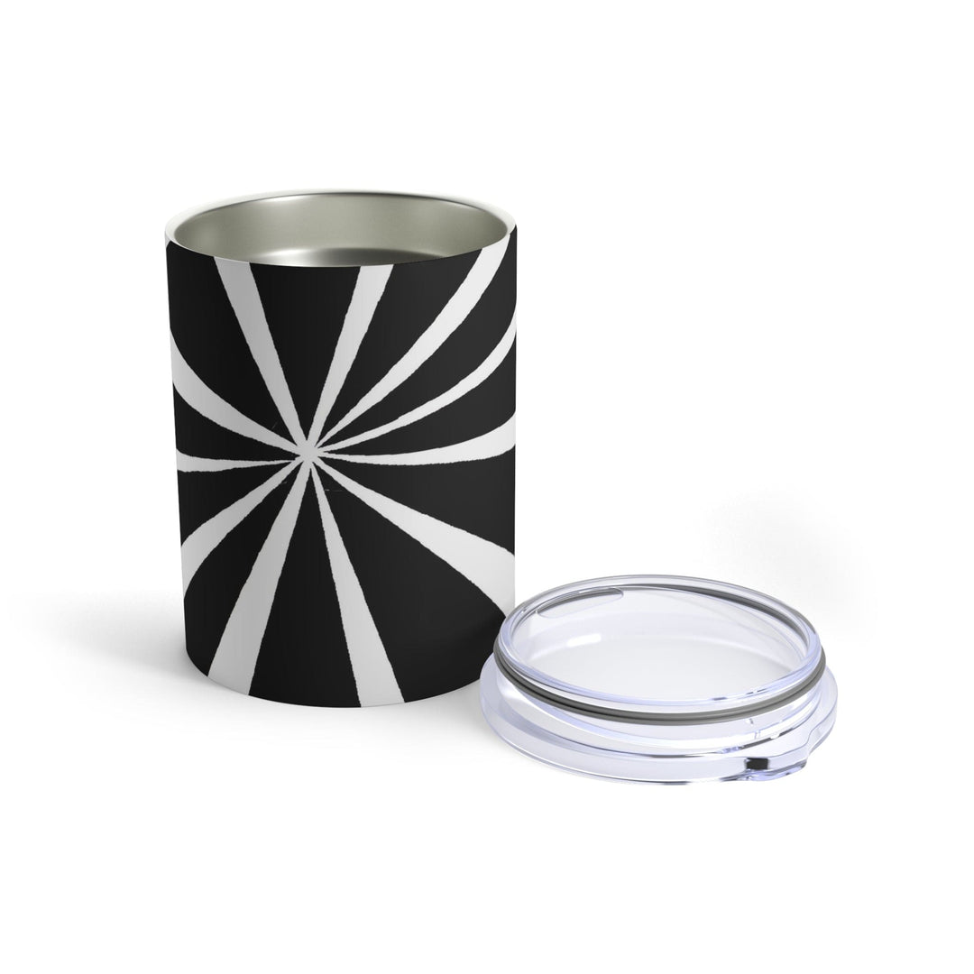 Insulated Tumbler 10oz Black And White Geometric Pattern - Decorative