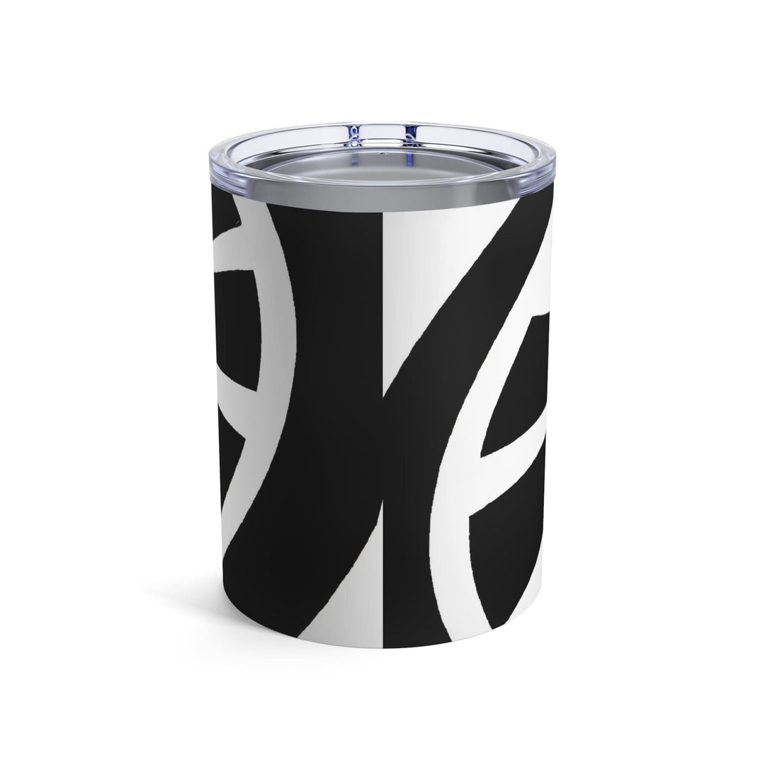 Insulated Tumbler 10oz Black And White Geometric Pattern - Decorative