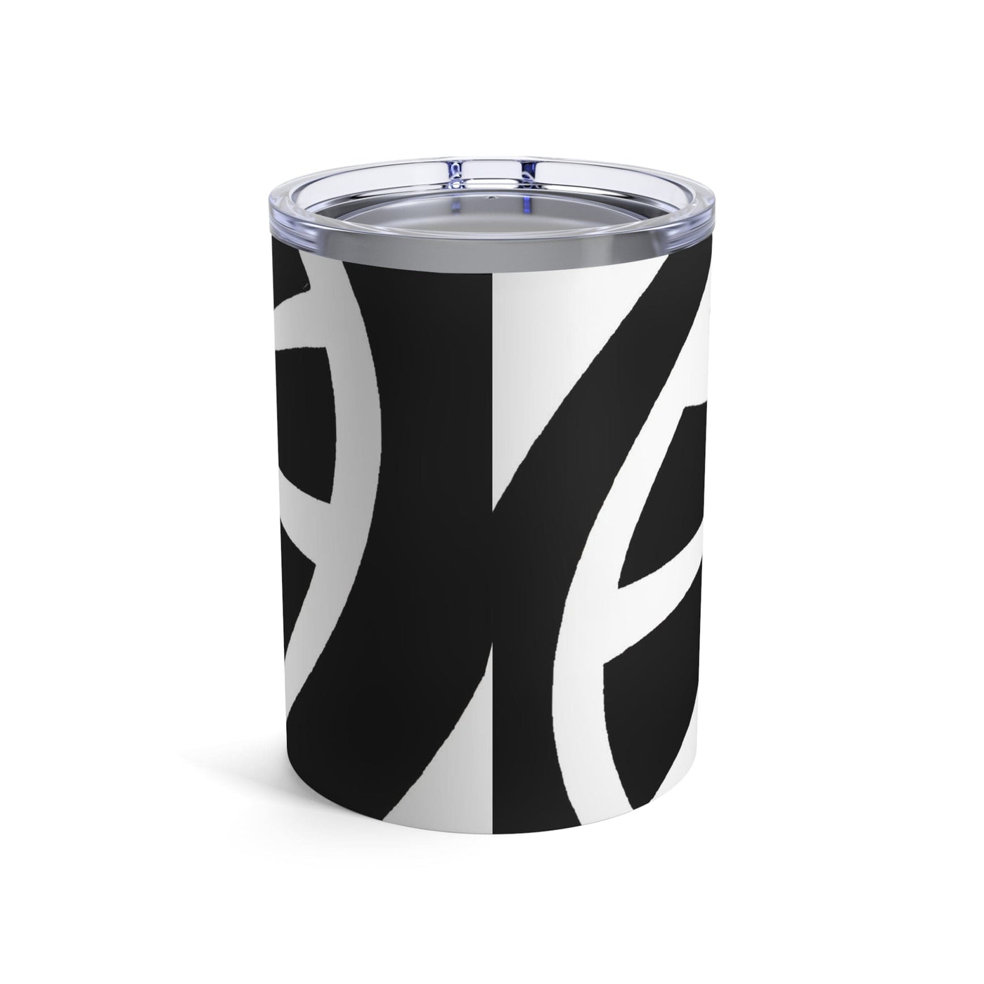 Insulated Tumbler 10oz Black And White Geometric Pattern - Mug