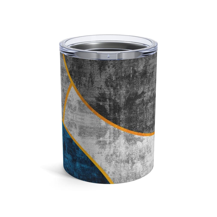 Insulated Tumbler 10oz Black Blue Grey Circular Geometric Print - Decorative