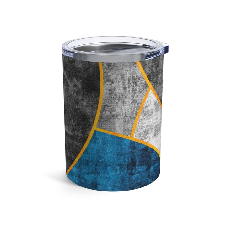 Insulated Tumbler 10oz Black Blue Grey Circular Geometric Print - Decorative