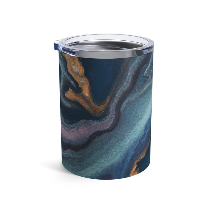Insulated Tumbler 10oz Blue Pink Gold Abstract Marble Swirl Pattern