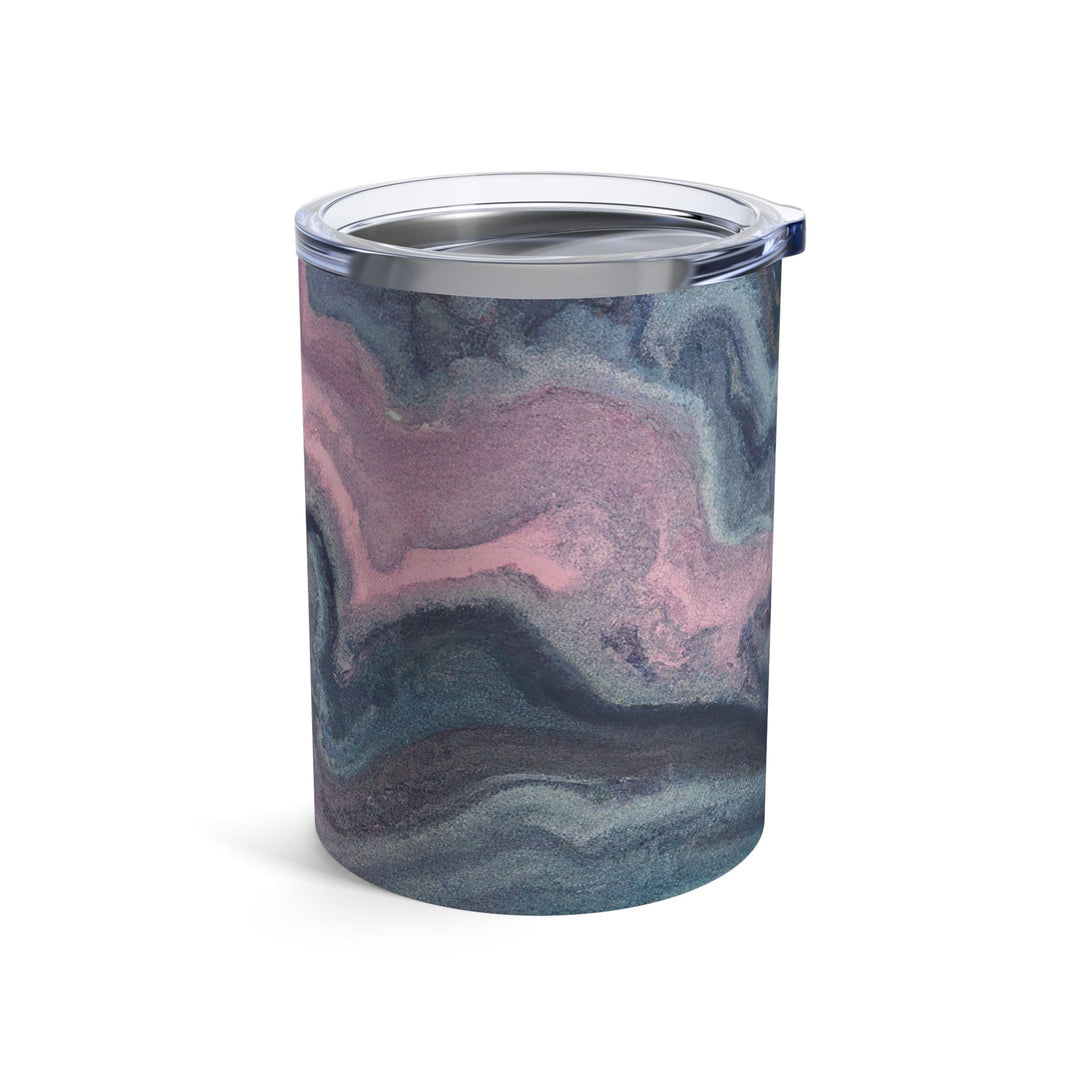 Insulated Tumbler 10oz Blue Pink Gold Abstract Marble Swirl Pattern