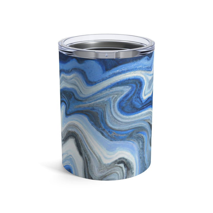 Insulated Tumbler 10oz Blue White Grey Marble Pattern - Decorative | Tumblers