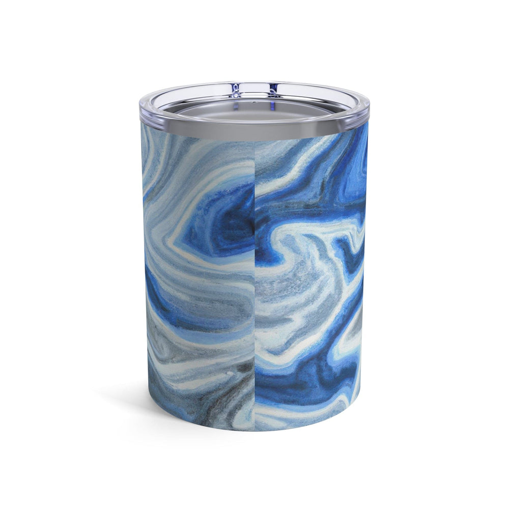 Insulated Tumbler 10oz Blue White Grey Marble Pattern - Decorative | Tumblers