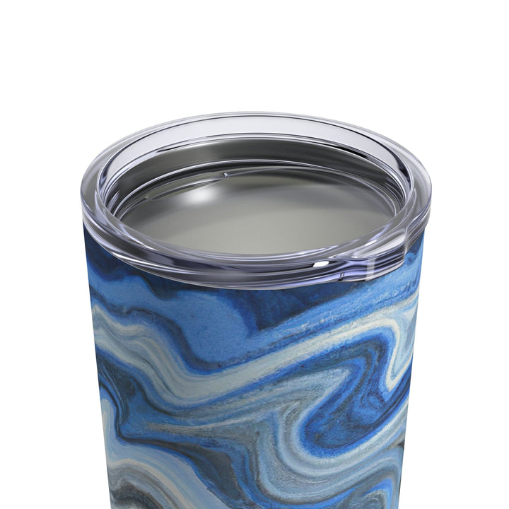 Insulated Tumbler 10oz Blue White Grey Marble Pattern - Decorative | Tumblers