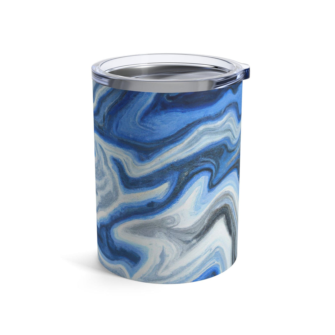 Insulated Tumbler 10oz Blue White Grey Marble Pattern - Decorative | Tumblers