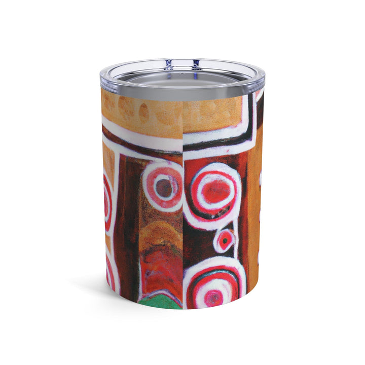 Insulated Tumbler 10oz Brown Orange Green Aztec Pattern - Decorative | Tumblers