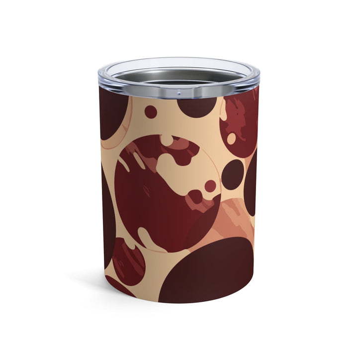 Insulated Tumbler 10oz Burgundy And Beige Circular Spotted Illustration