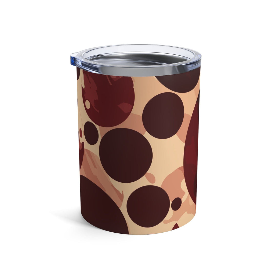 Insulated Tumbler 10oz Burgundy And Beige Circular Spotted Illustration