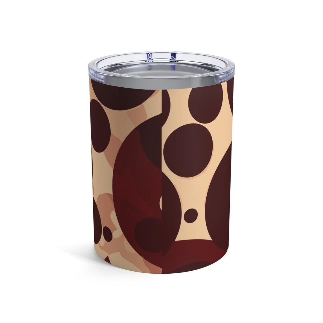 Insulated Tumbler 10oz Burgundy And Beige Circular Spotted Illustration