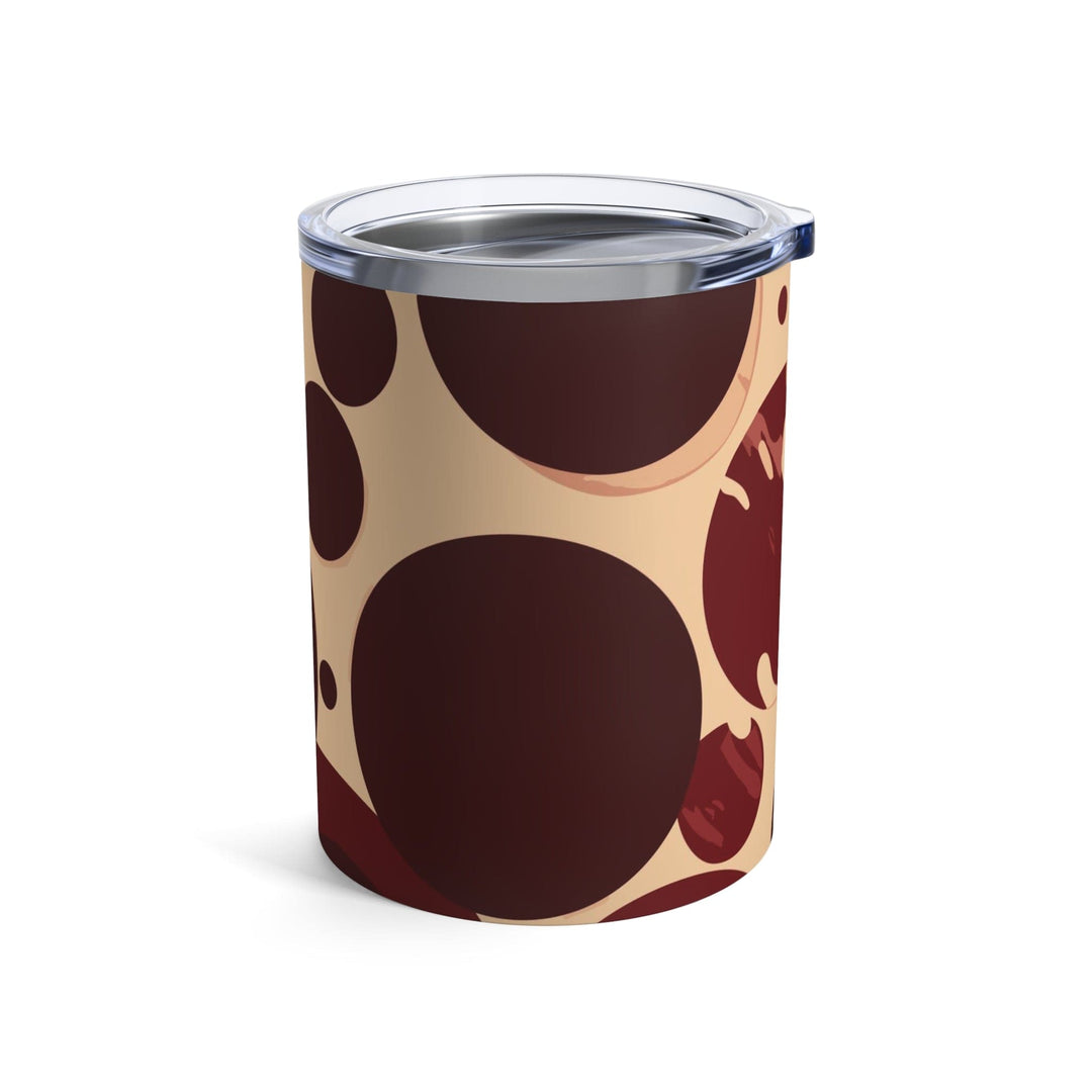 Insulated Tumbler 10oz Burgundy And Beige Circular Spotted Illustration