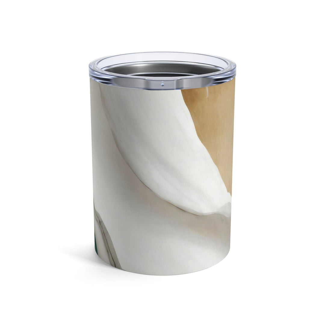 Insulated Tumbler 10oz Cream White Green Marbled Print - Decorative | Tumblers