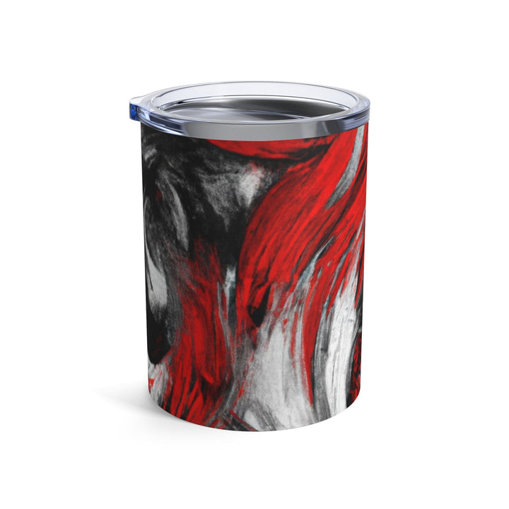 Insulated Tumbler 10oz Decorative Black Red White Abstract Seamless Pattern