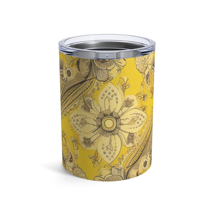Insulated Tumbler 10oz Floral Yellow Bandanna Print - Mug