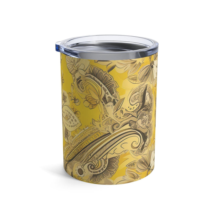 Insulated Tumbler 10oz Floral Yellow Bandanna Print - Mug