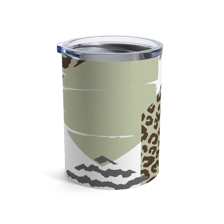 Insulated Tumbler 10oz Green Grey Hexagon Pattern - Decorative | Tumblers | 10oz