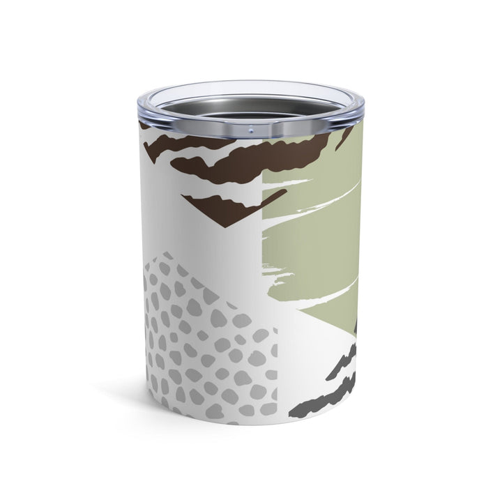 Insulated Tumbler 10oz Green Grey Hexagon Pattern - Decorative | Tumblers | 10oz