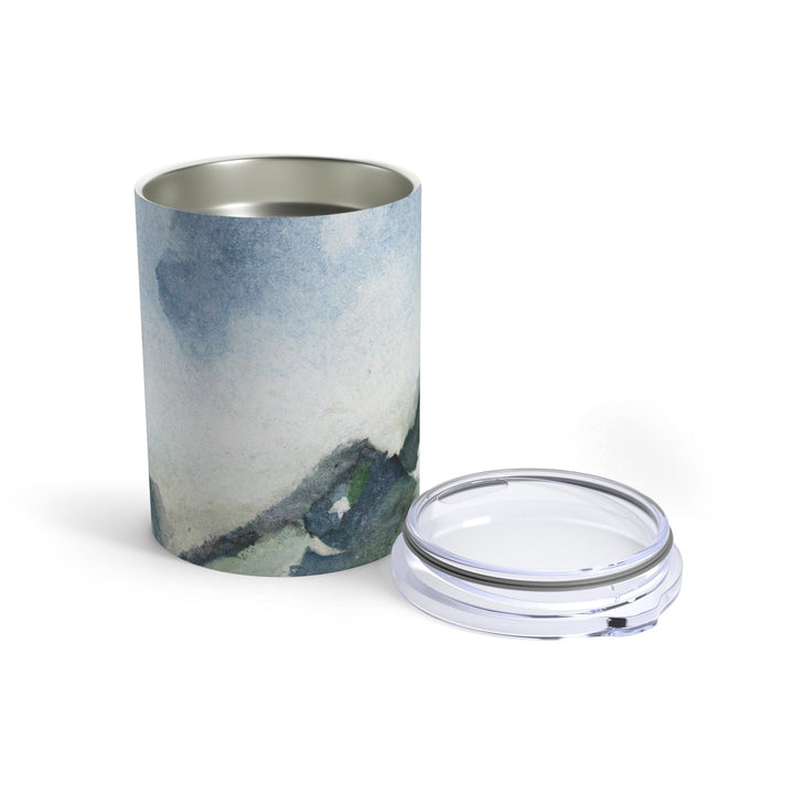 Insulated Tumbler 10oz Green Mountainside Nature Landscape Blue Sky Print