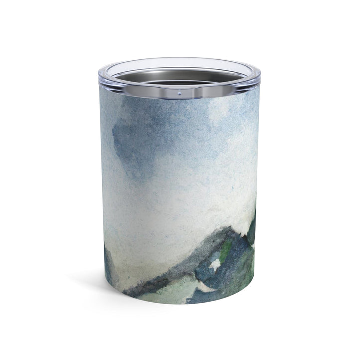 Insulated Tumbler 10oz Green Mountainside Nature Landscape Blue Sky Print