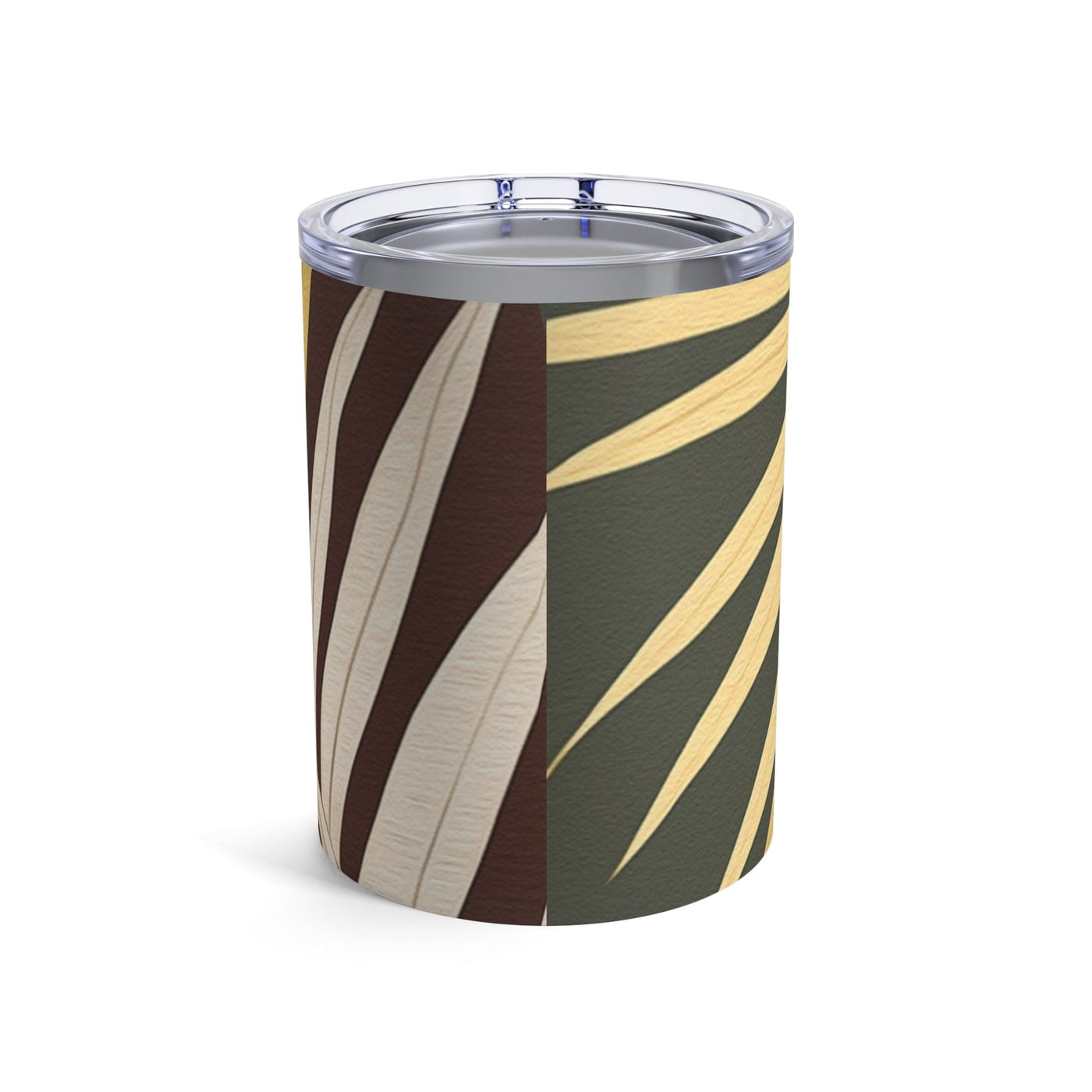 Insulated Tumbler 10oz Palm Tree Leaves Yellow And Green Illustration - Mug