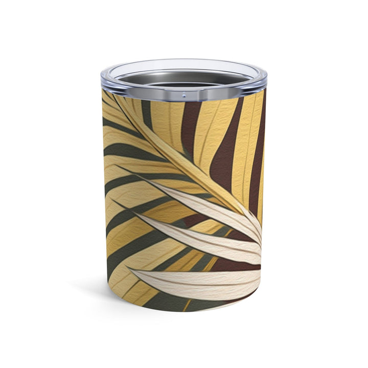 Insulated Tumbler 10oz Palm Tree Leaves Yellow And Green Illustration