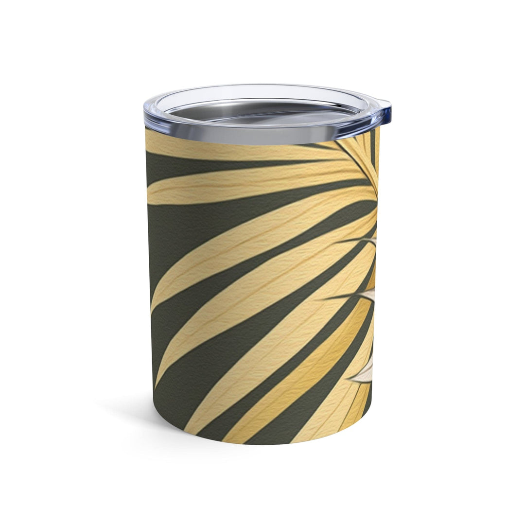 Insulated Tumbler 10oz Palm Tree Leaves Yellow And Green Illustration