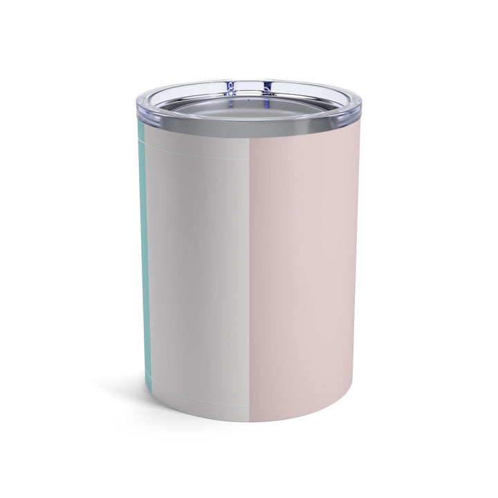 Insulated Tumbler 10oz Pastel Pink Black Blue Colorblock Lines - Decorative