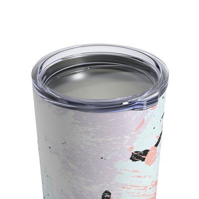 Insulated Tumbler 10oz Pink Black Abstract Pattern - Mug
