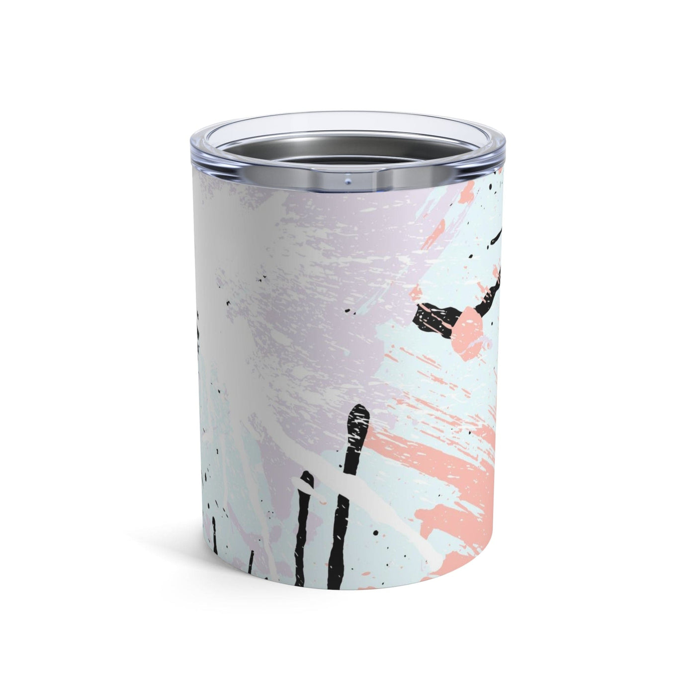 Insulated Tumbler 10oz Pink Black Abstract Pattern - Mug