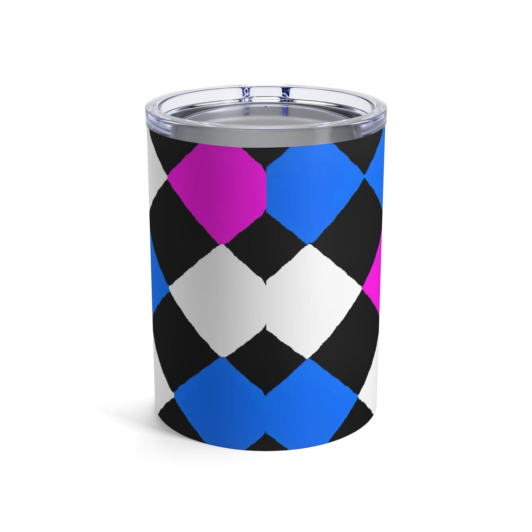 Insulated Tumbler 10oz Pink Blue Checkered Pattern - Decorative | Tumblers