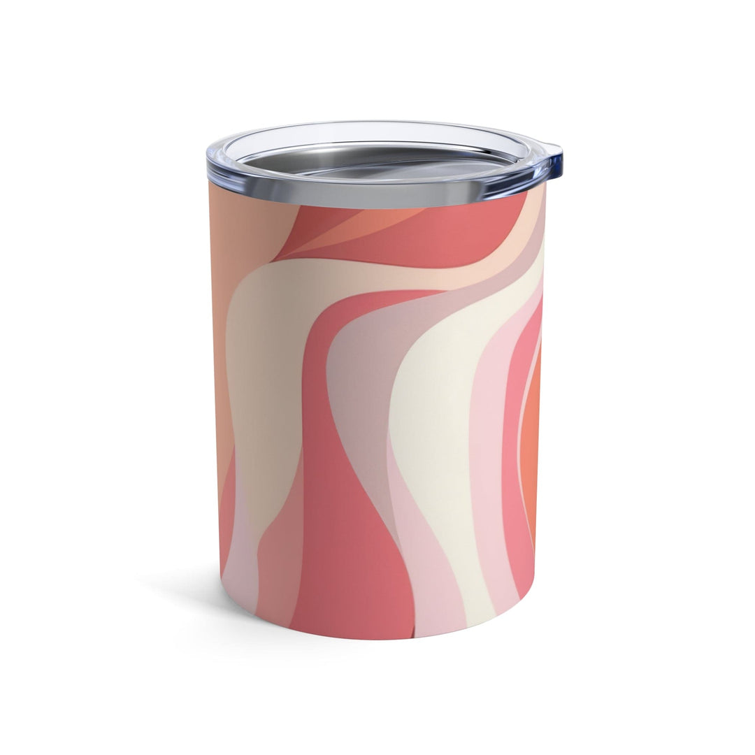 Insulated Tumbler 10oz Pink White Boho Swirl Lines - Decorative | Tumblers