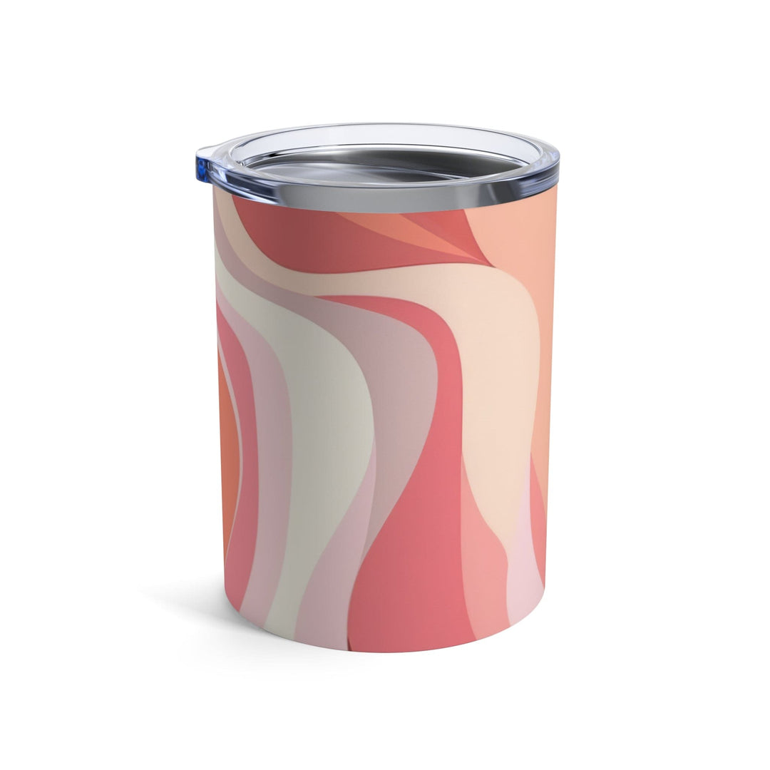 Insulated Tumbler 10oz Pink White Boho Swirl Lines - Decorative | Tumblers