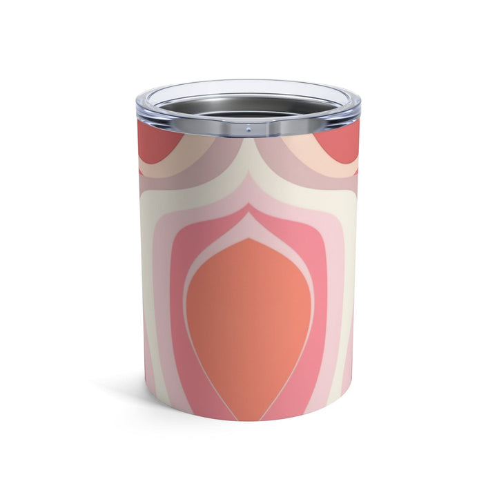 Insulated Tumbler 10oz Pink White Boho Swirl Lines - Decorative | Tumblers