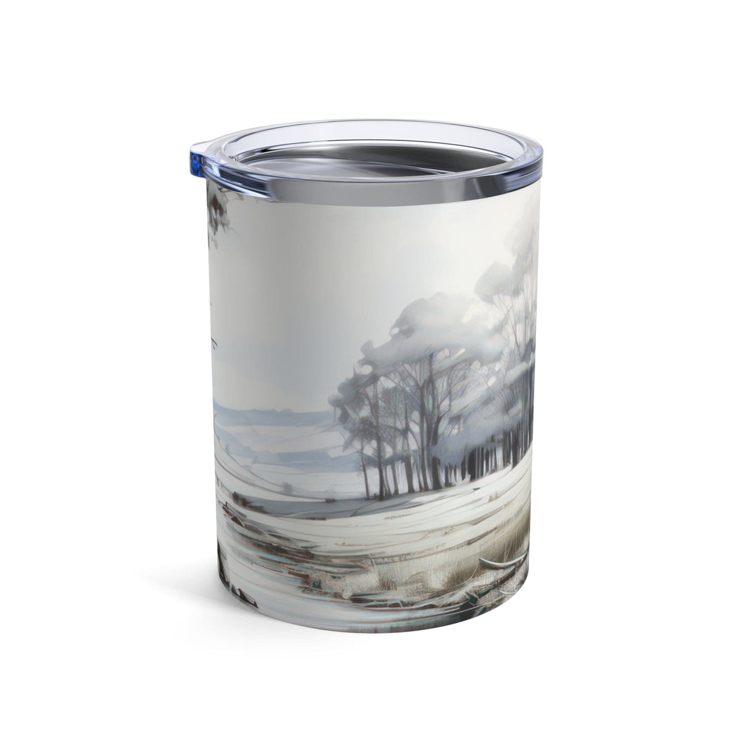 Insulated Tumbler 10oz Still Waters Watercolor Peaceful Lake Print - Decorative