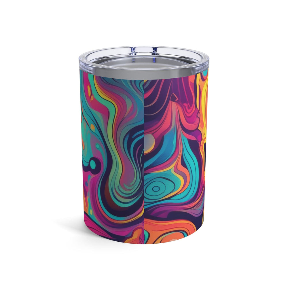 Insulated Tumbler 10oz Vibrant Psychedelic Kaleidoscope Boho Print - Decorative