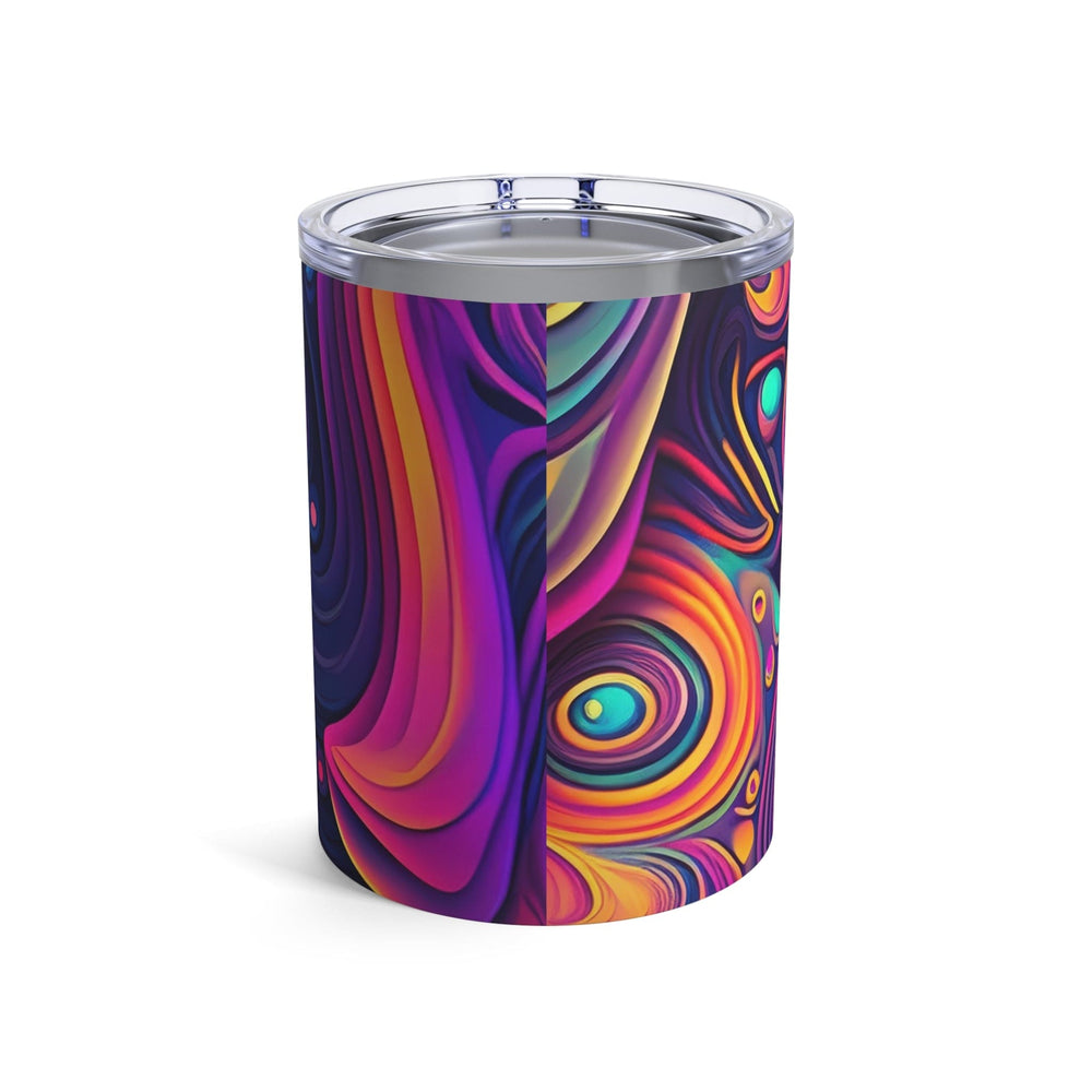 Insulated Tumbler 10oz Vibrant Psychedelic Kaleidoscope Boho Print - Decorative