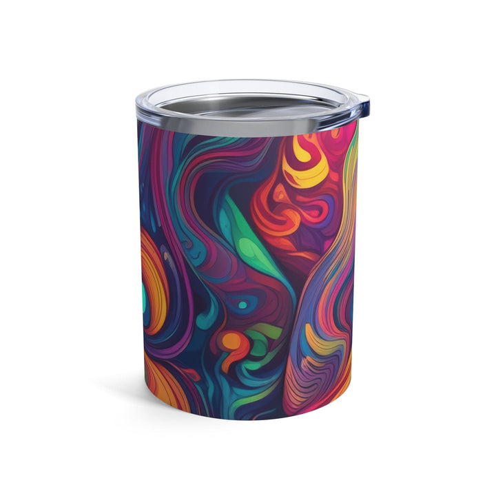 Insulated Tumbler 10oz Vibrant Psychedelic Kaleidoscope Boho Print - Decorative