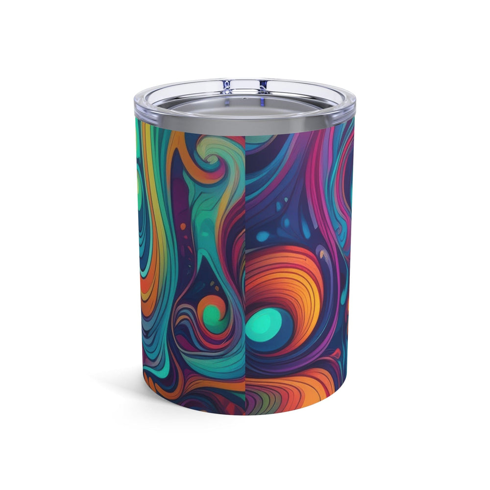 Insulated Tumbler 10oz Vibrant Psychedelic Kaleidoscope Boho Print - Decorative