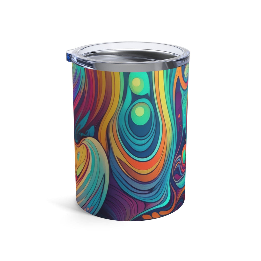 Insulated Tumbler 10oz Vibrant Psychedelic Kaleidoscope Boho Print - Decorative