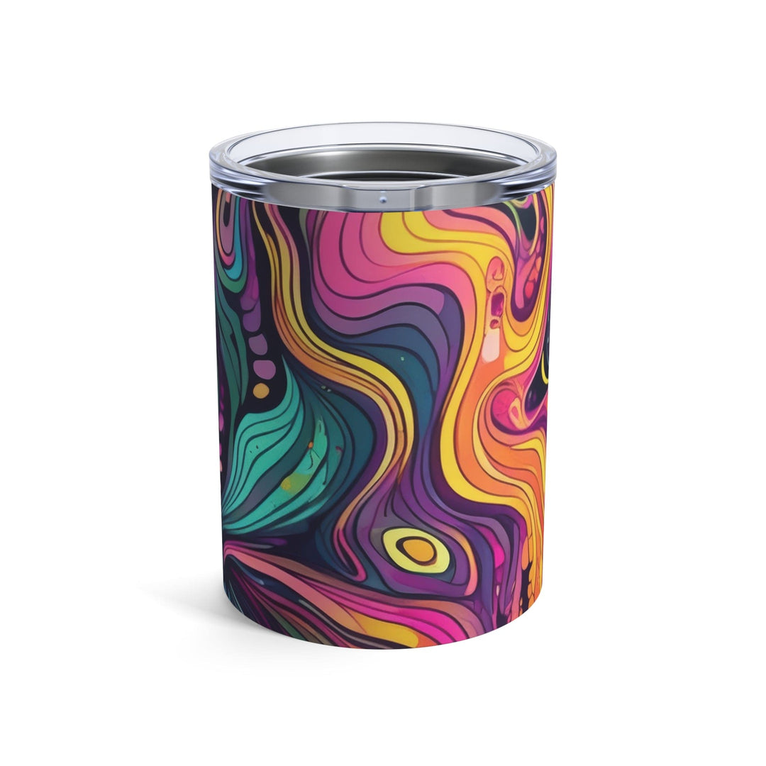 Insulated Tumbler 10oz Vibrant Psychedelic Kaleidoscope Boho Print - Decorative