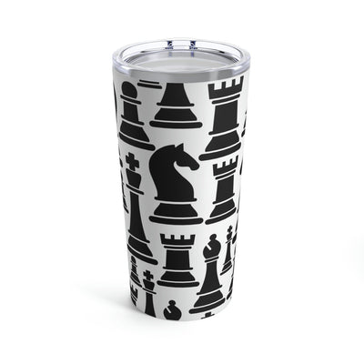 Insulated Tumbler 20oz Black And White Chess Print - Decorative | Tumblers