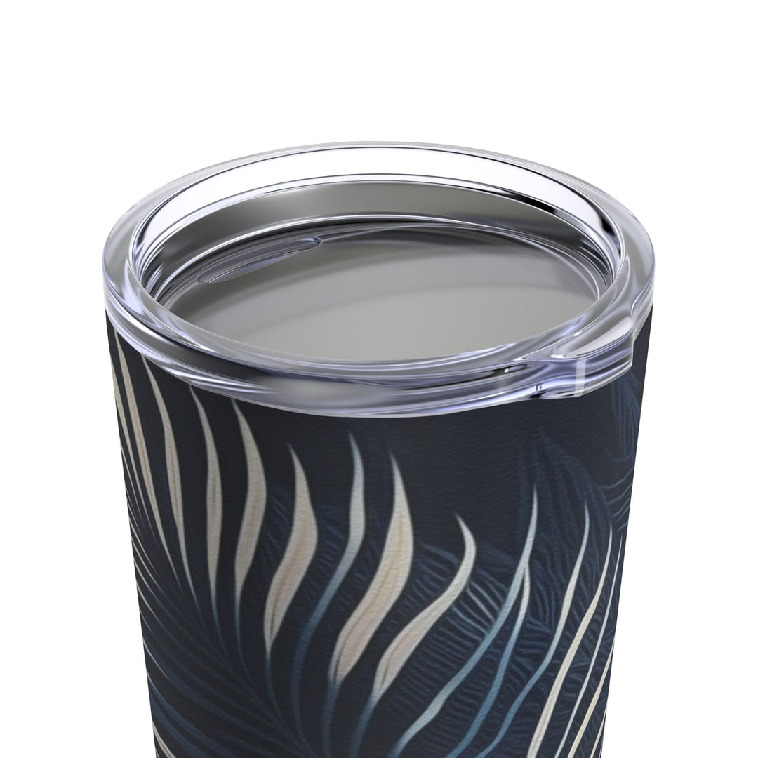 Insulated Tumbler 20oz Blue White Palm Leaves - Decorative | Tumblers | 20oz