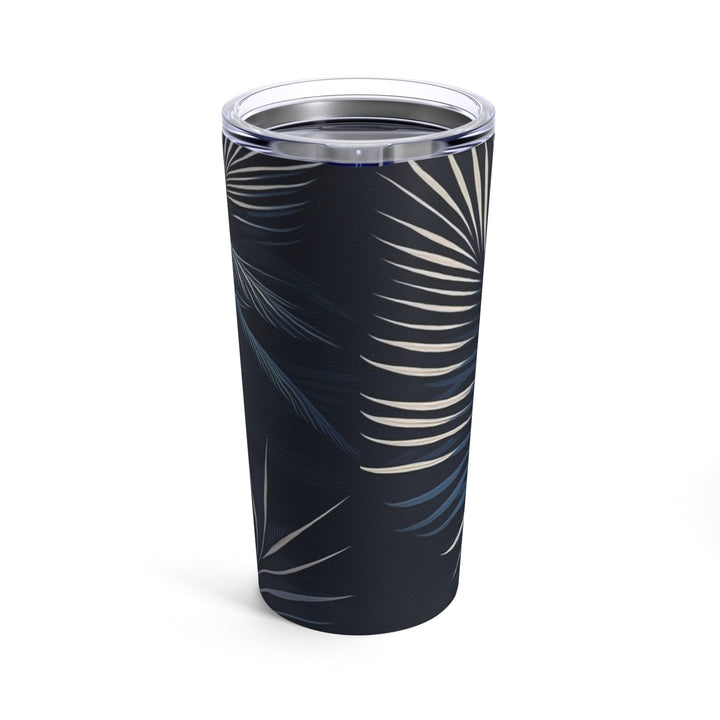 Insulated Tumbler 20oz Blue White Palm Leaves - Decorative | Tumblers | 20oz