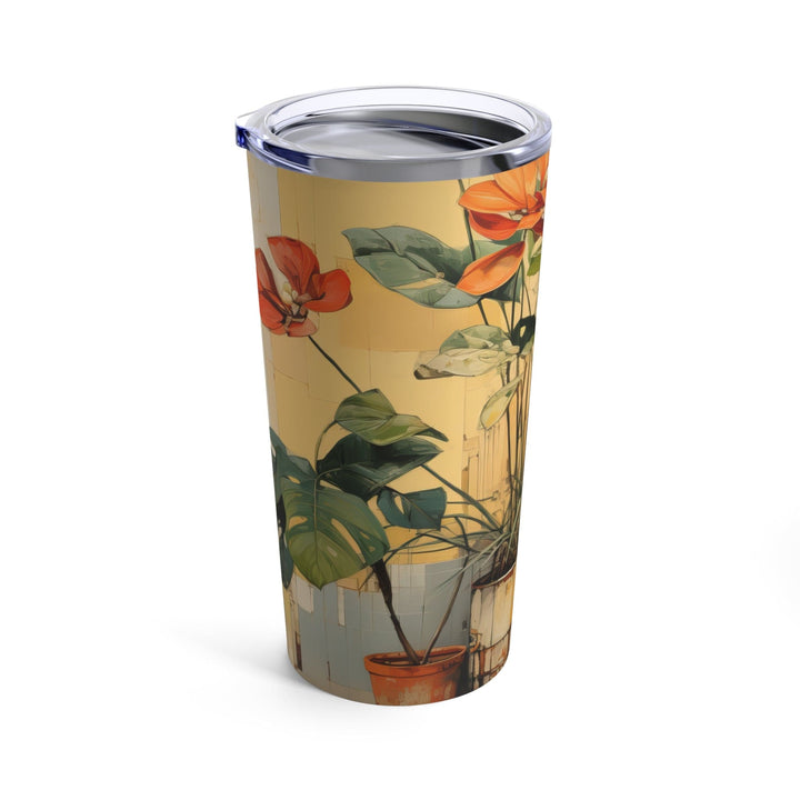 Insulated Tumbler 20oz Earthy Rustic Potted Plants Print - Decorative