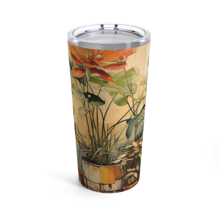 Insulated Tumbler 20oz Earthy Rustic Potted Plants Print - Decorative